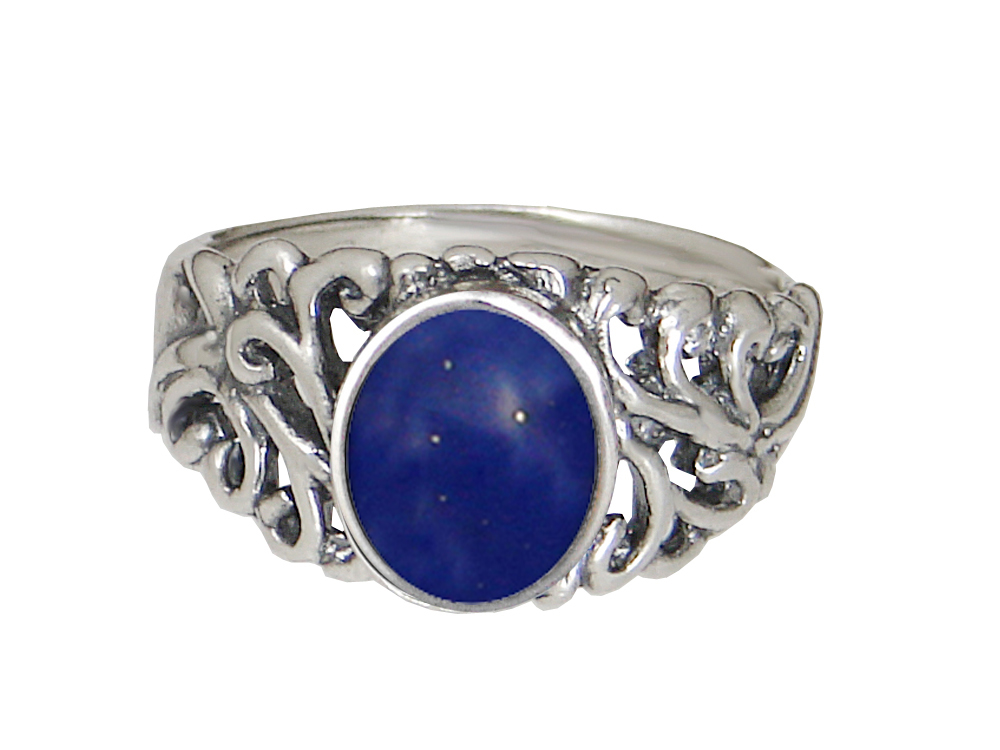 Sterling Silver Gemstone Ring With Lapis Lazuli Size 7